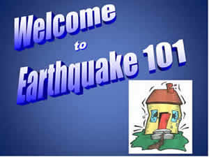 The words Welcome to Earthquake 101