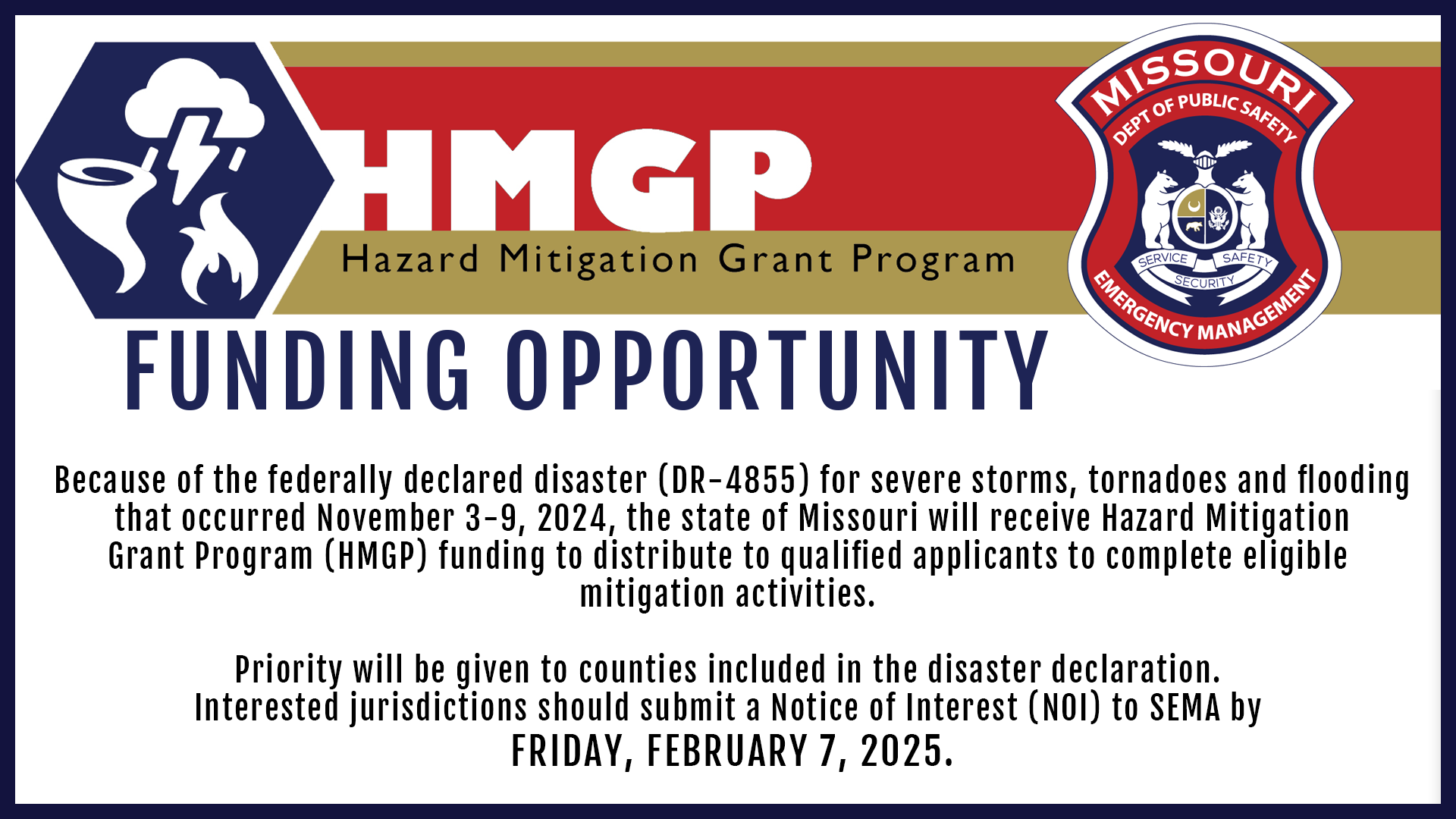 HMGP Funding Opportunity