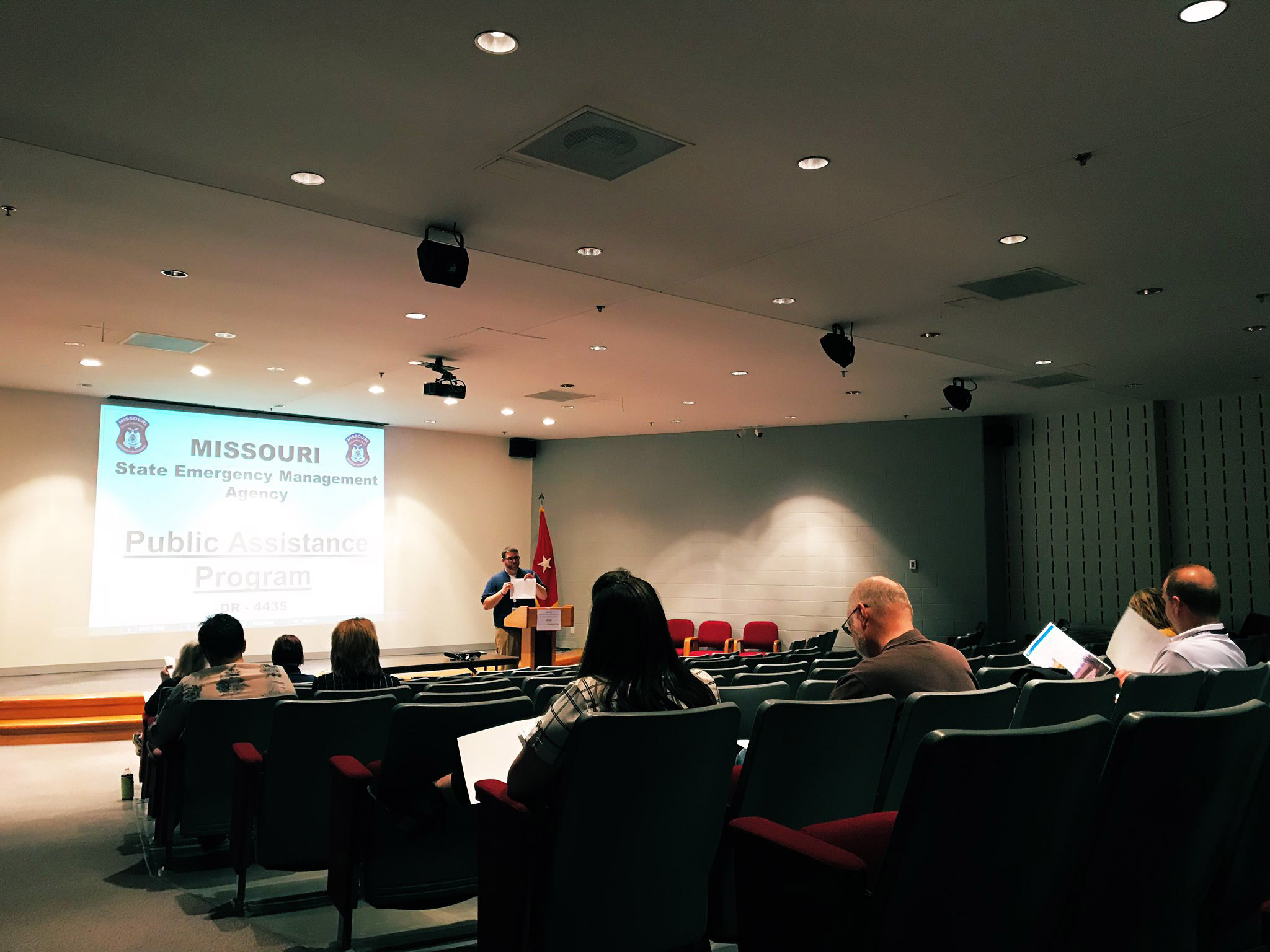 Potential FEMA Public Assistance program applicants attend a SEMA Applicant Briefing in Jefferson City on June 11, 2019.